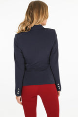 Navy Military Double Breasted Tailored Blazer