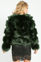 Green Super Soft Faux Fur Jacket