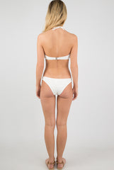 White Textured Lace Bikini Bottom