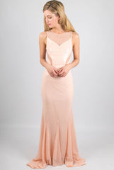Pink Sequin And Mesh Maxi Dress