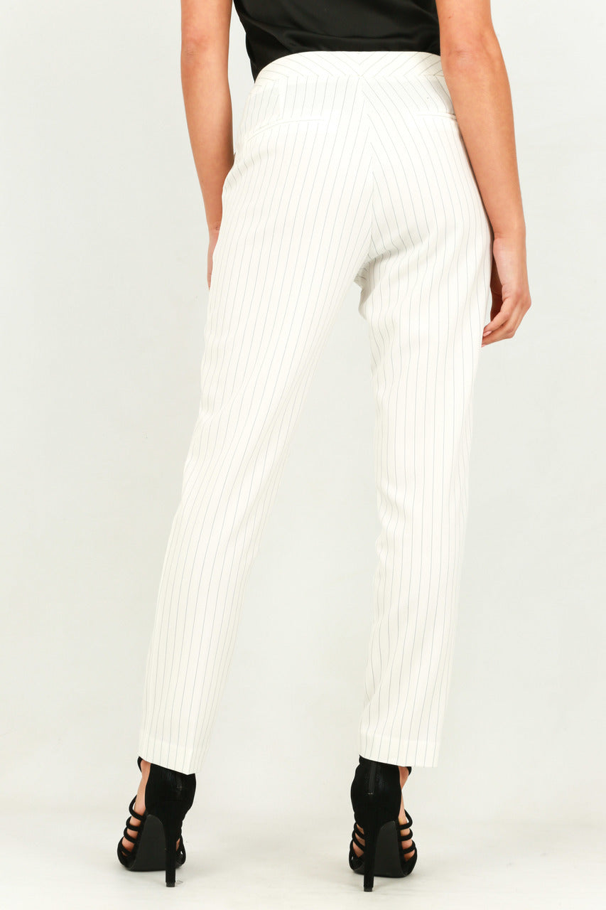 Cream Tailored Pinstripe Trouser