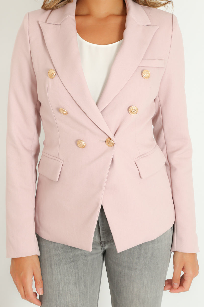 Mauve Double Breasted Tailored Blazer