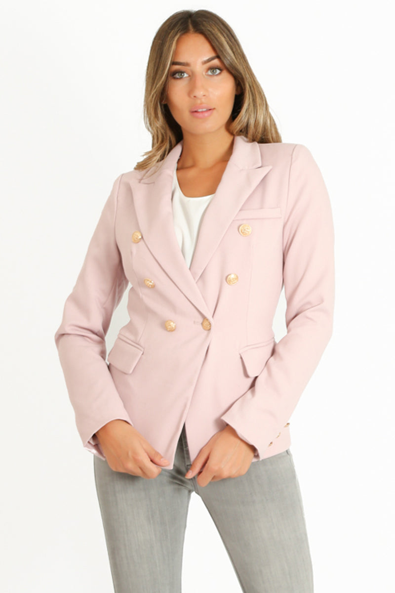 Mauve Double Breasted Tailored Blazer
