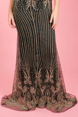 Black Premium Collection Paisley Glitter Embellished Maxi Dress