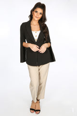 Black Tailored Blazer with Open Sleeve