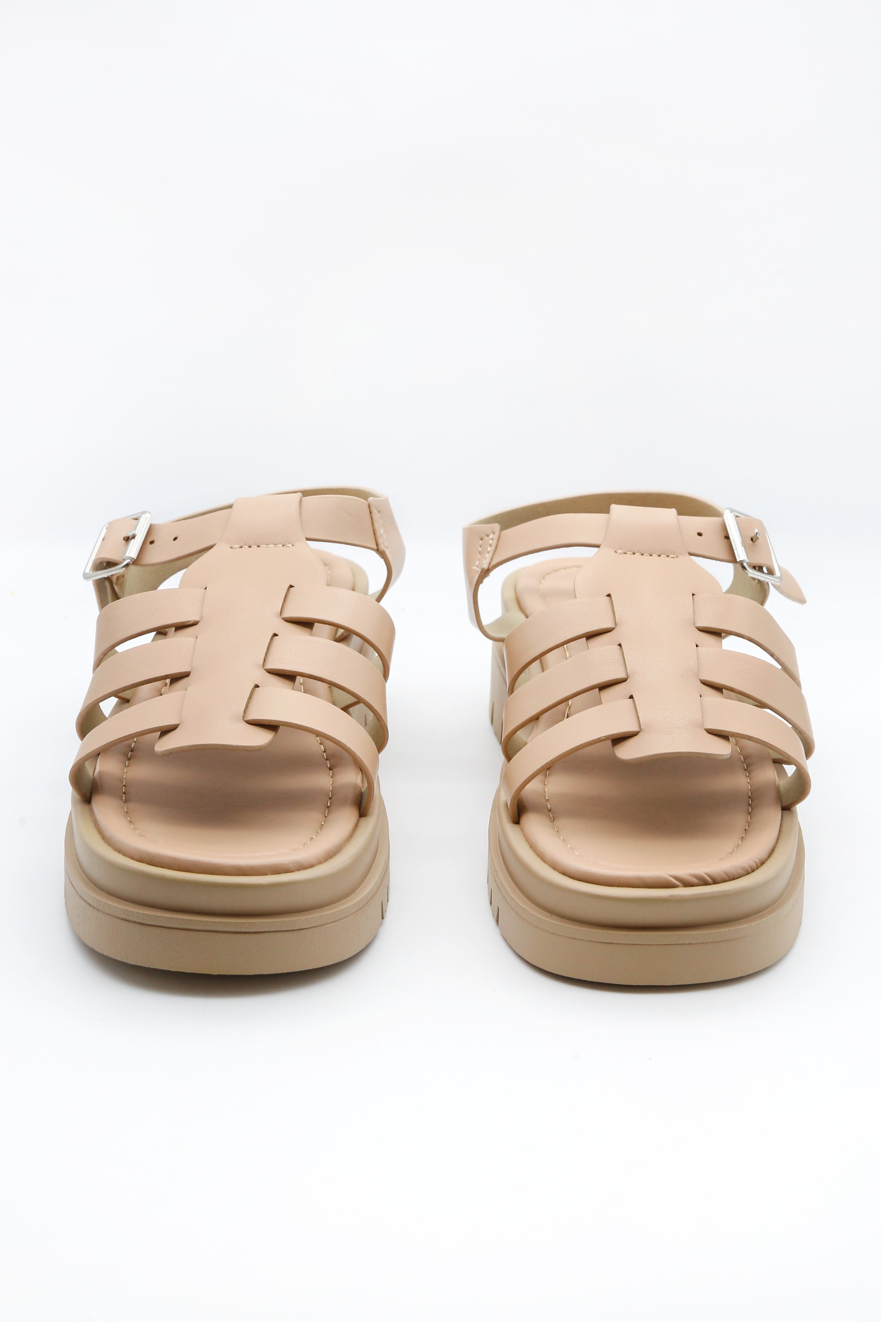 Beige Chunky Caged Sandal