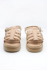 Beige Chunky Caged Sandal