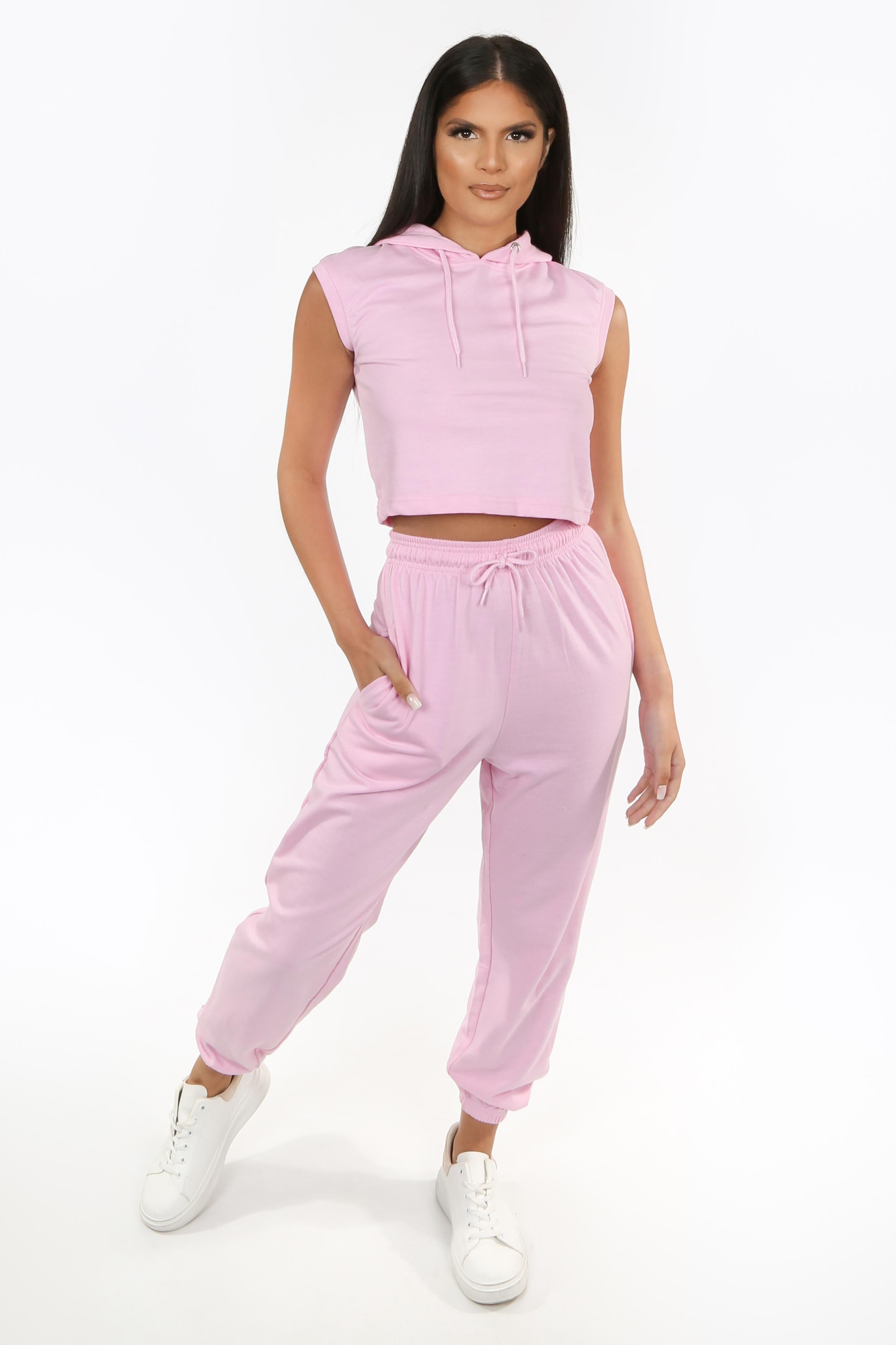 Baby Pink Hooded Loungewear Set