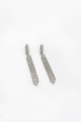 Silver diamante Drop Earrings