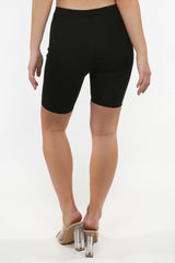 Black Ribbed Cycling Shorts