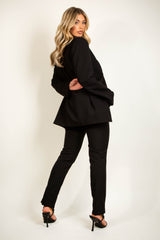 Black Oversized Relaxed Fit Blazer