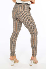 Brown Check Fitted Trouser