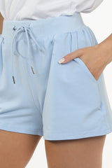 Powder Blue Loungewear Drawstring Shorts