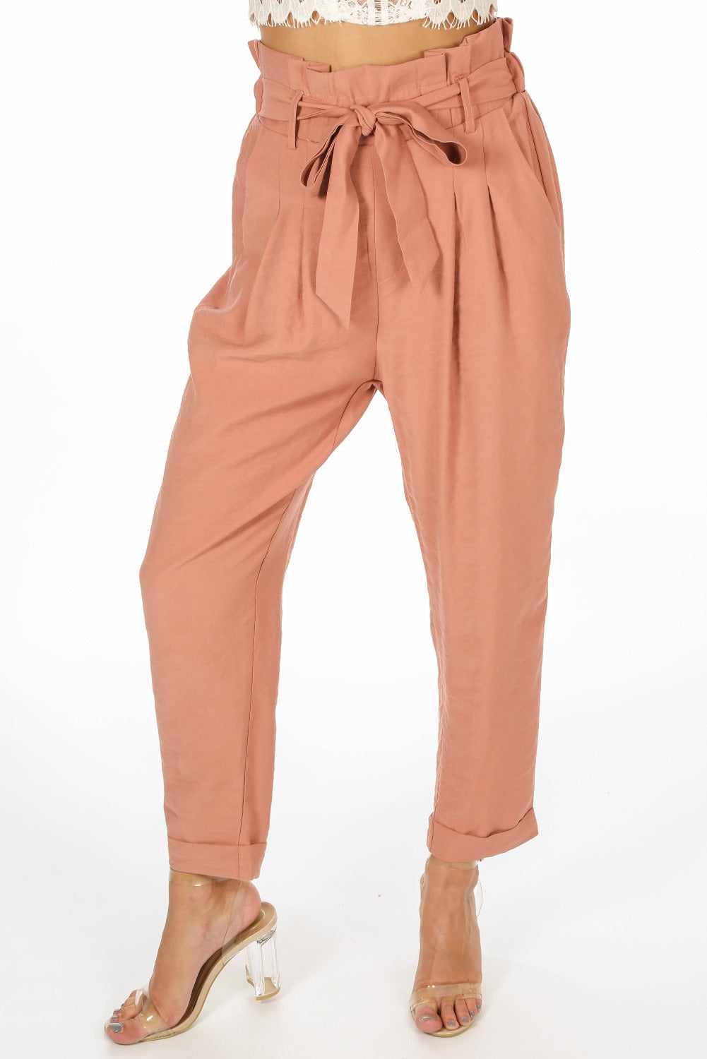 KRAUS JEANS Bottoms Pants and Trousers  Buy KRAUS JEANS Women Pink Loose  Fit HighRise Parallel Trousers Online  Nykaa Fashion