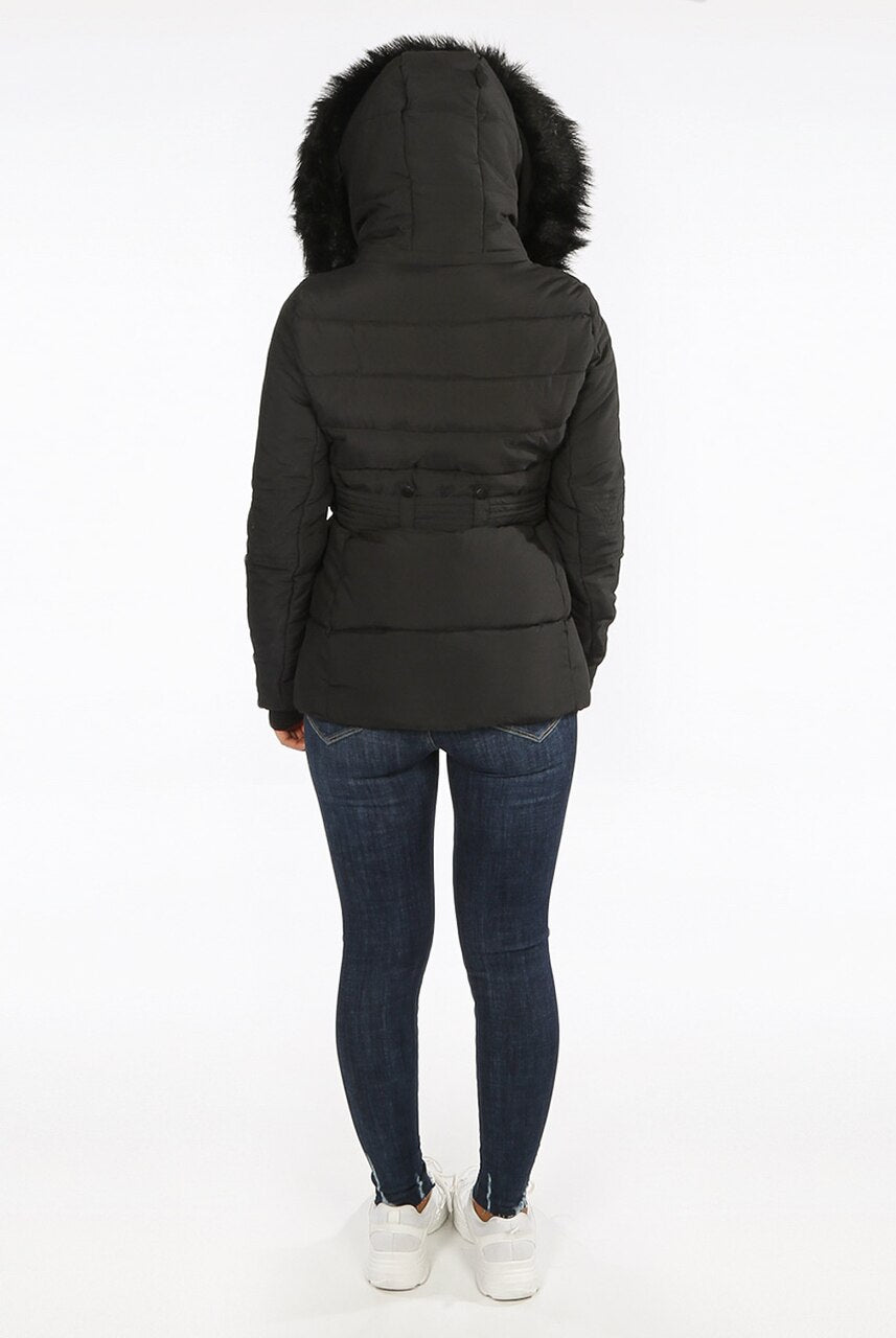 All Black Fitted Puffer Jacket