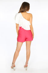 Fuchsia Tailored Belted Shorts