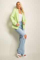 Lime Tweed Tailored Blazer