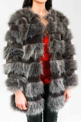 Grey Super Soft Faux Fur Coat
