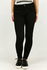 Black Distressed Skinny Ankle Grazer Jeans