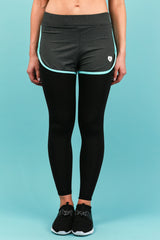 Grey & Mint Gym Legging With Over Shorts