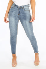 Acid Wash High Waisted Ankle Grazer Jeans