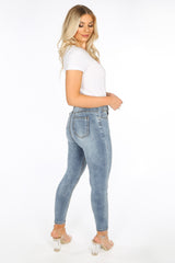 Acid Wash High Waisted Ankle Grazer Jeans