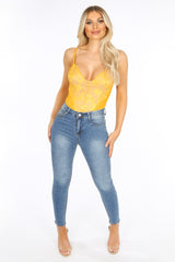 Mid Wash High Waisted Ankle Grazer Jeans