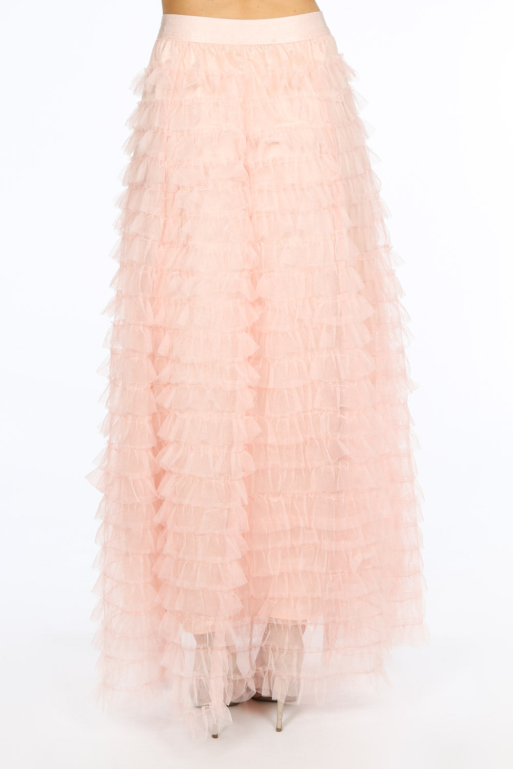 Pink Bridal Maxi Layered Tulle Skirt