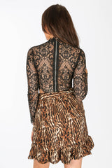 Leopard Print Tie Side Skirt