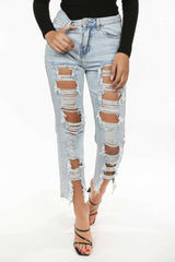 Light Wash Distressed Boyfriend Jean