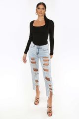 Light Wash Distressed Boyfriend Jean