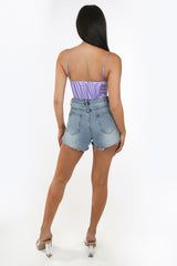 Lilac Ruched Front Satin Bralet