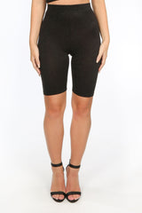 Black Lurex Cycling Shorts