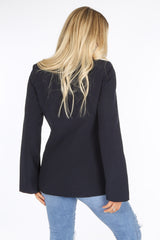 Tailored Blazer with Open Sleeve In Navy