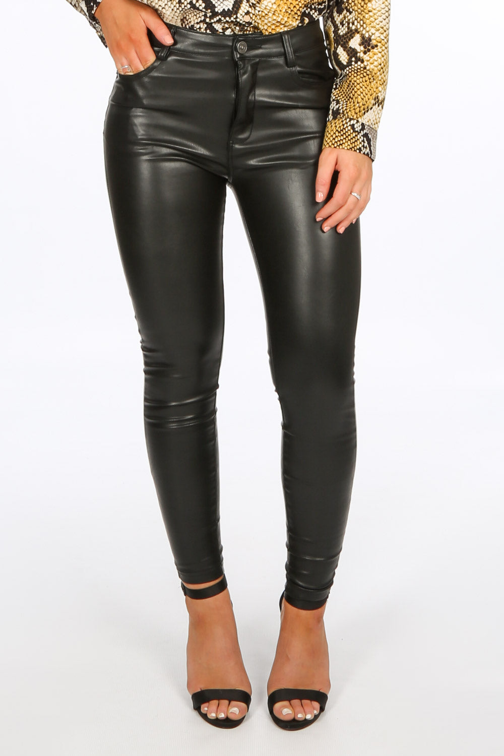 Black PU Jeans