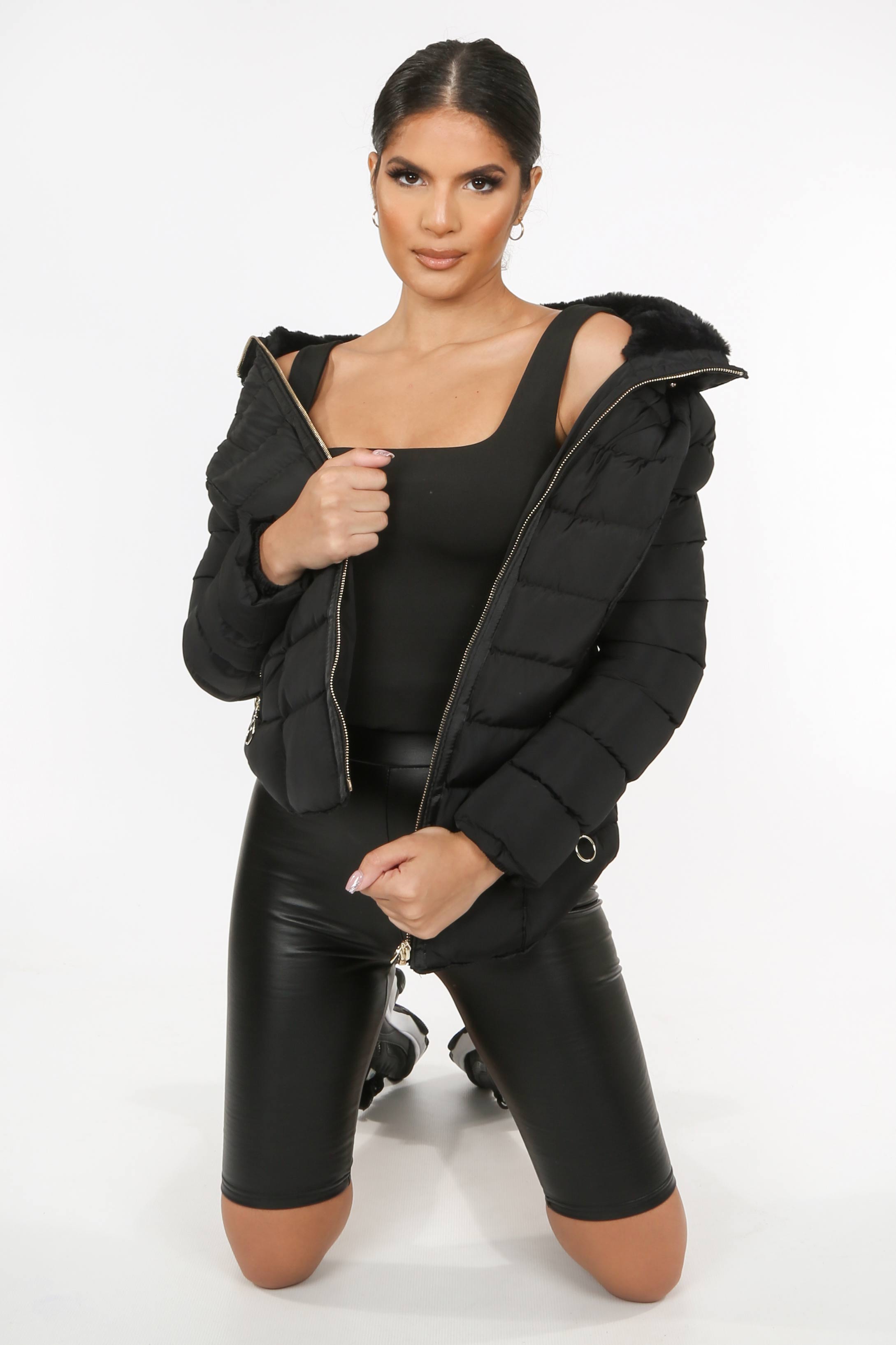 Black Quilted Padded Jacket