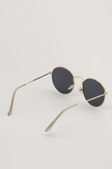 Tinted Gold Frame Round Sunglasses
