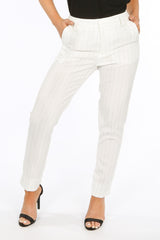 Cream Pinstripe Tailored Trouser