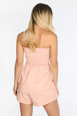 Pink Wrap Front Button Playsuit