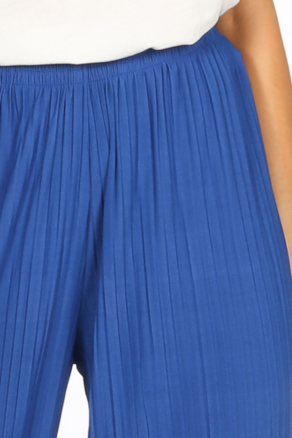 Cobalt Blue Pleated Palazzo Trouser
