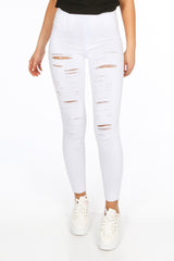 White Ripped Jegging