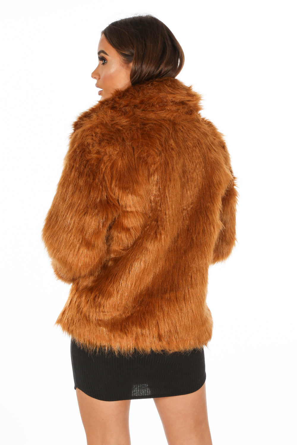 Rust Luxe Faux Fur Coat