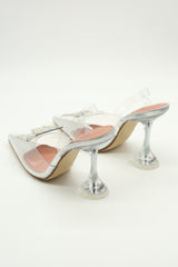 Silver Crystal-Embellished Court Heels