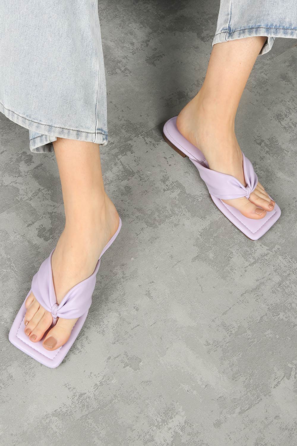 Lilac Quilted Toe Post Flip Flop