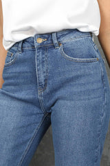 Mid-Wash High Waisted Mom Jeans