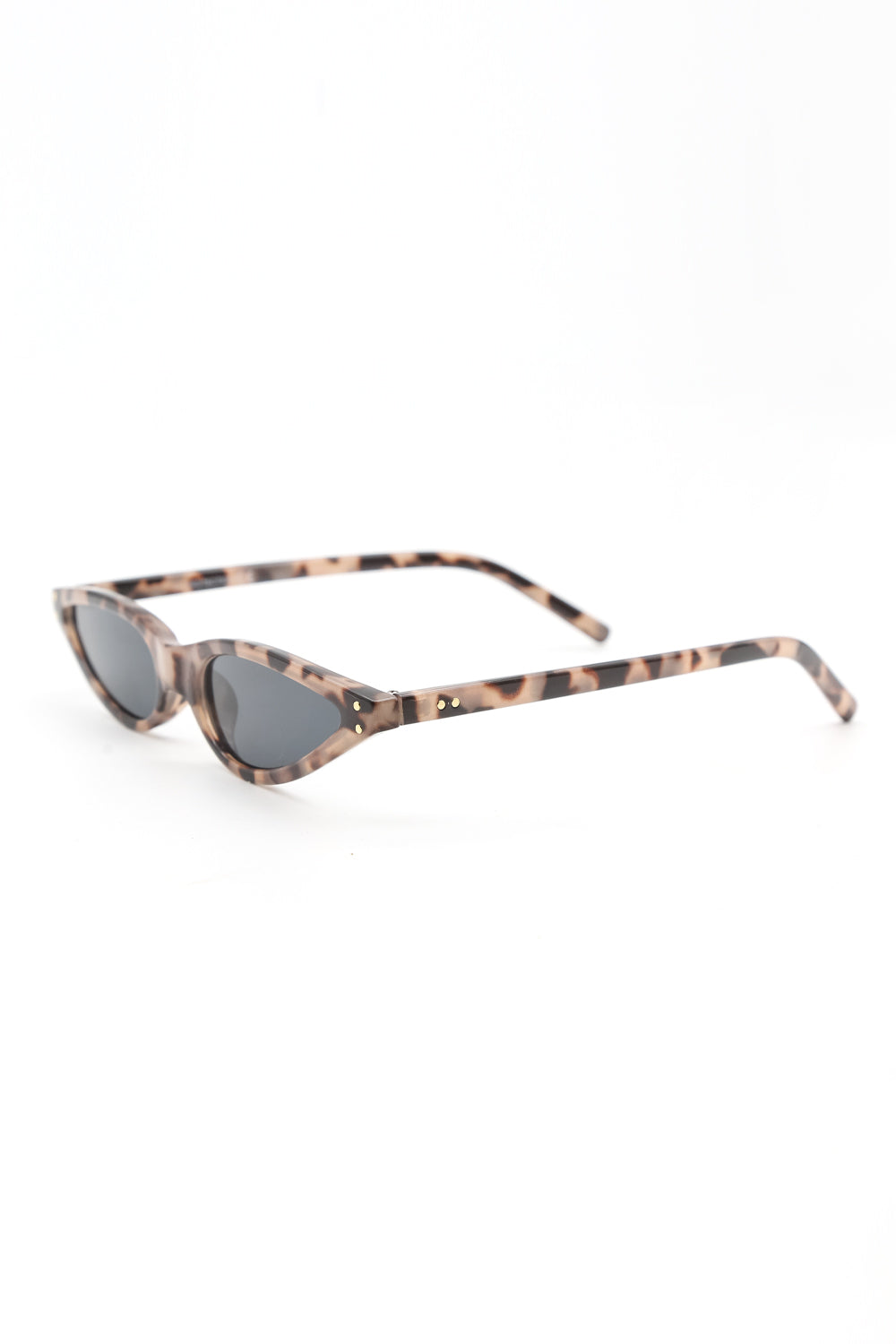 Leopard Print Cat Eye Slim Sunglasses
