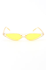 Yellow Cat Eye Slim Sunglasses