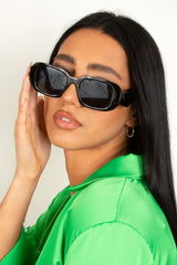 Black Oversized Tort Square Frame Sunglasses