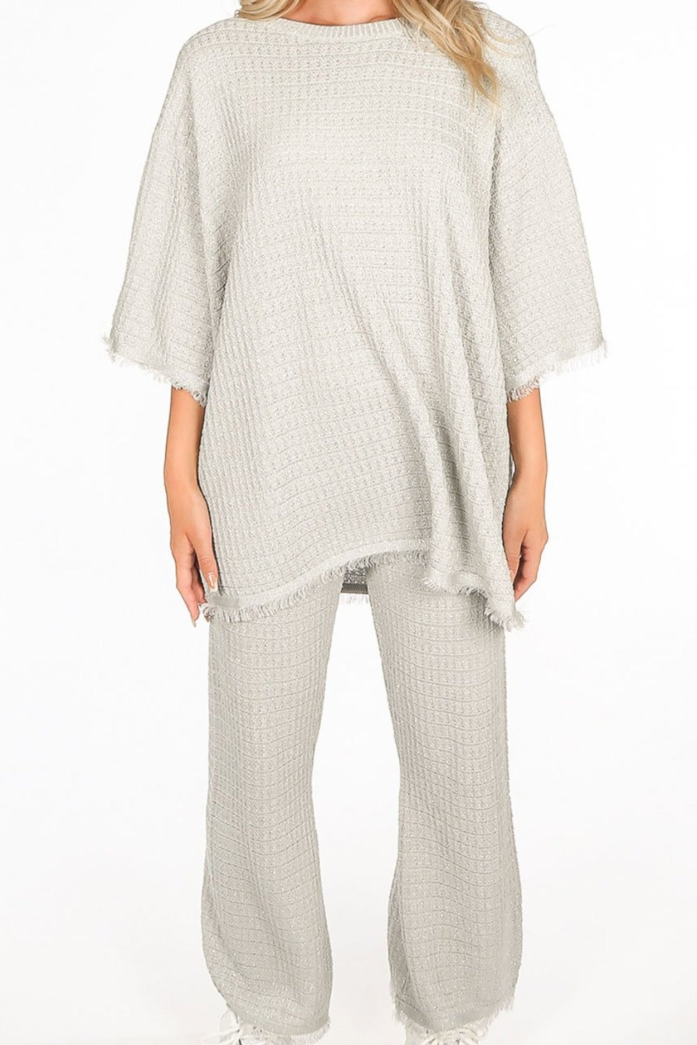 Grey Oversized Knitted Loungewear
