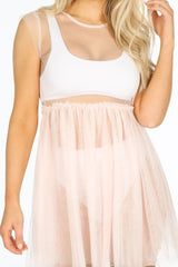 Pink Sheer Tulle Dress Cover-up